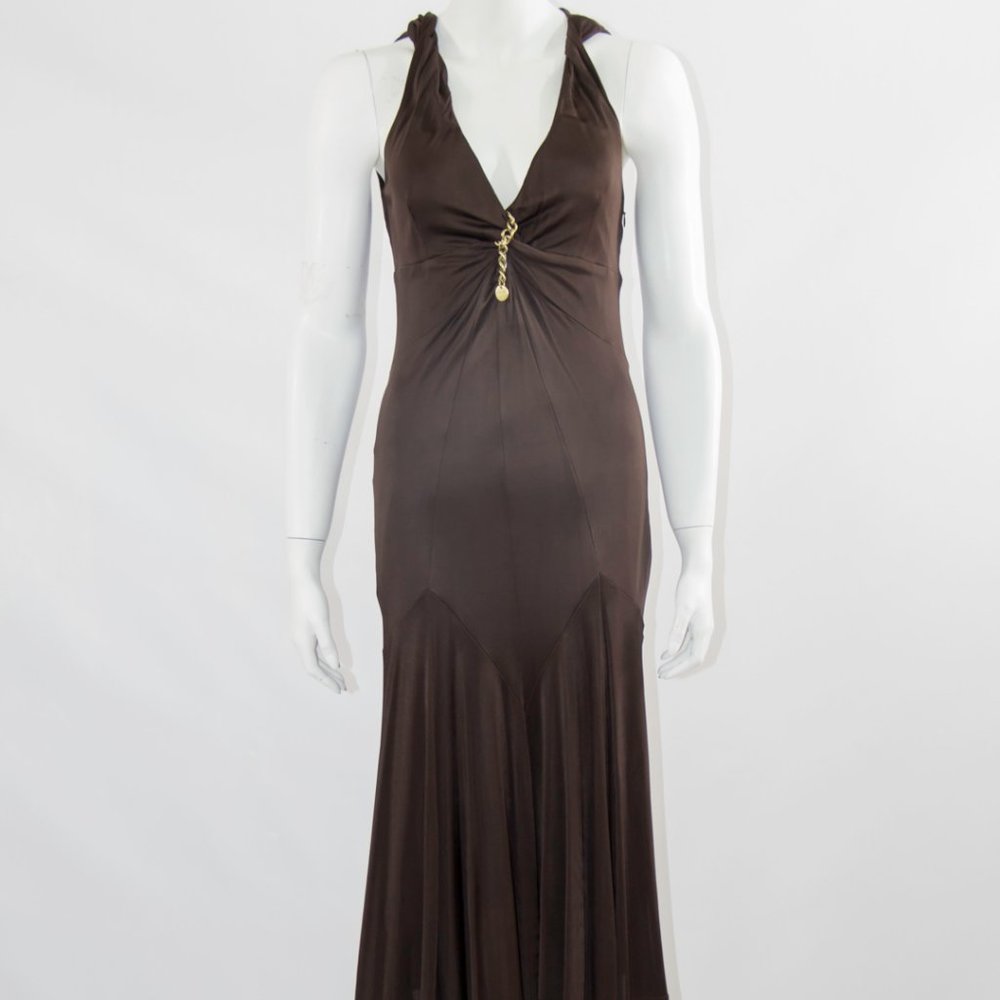 Karen Millen Sexy Brown Dress Party Office Sz 10uk Small